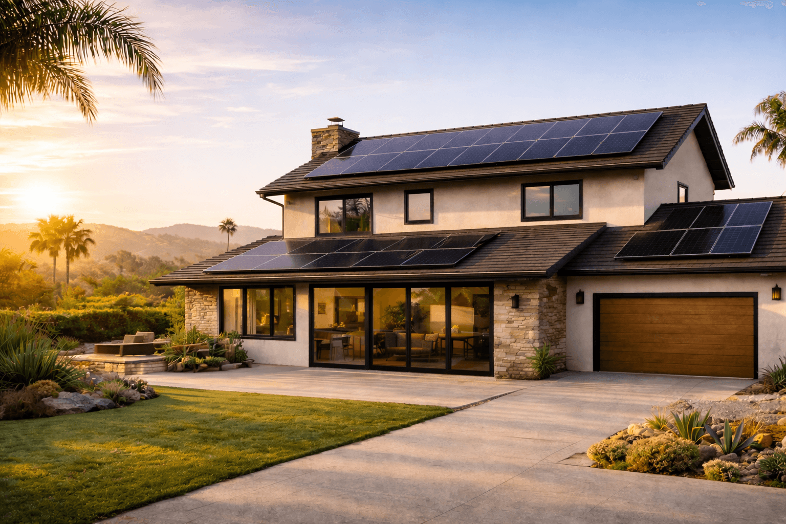 California home with solar panels - Care Plus energy savings